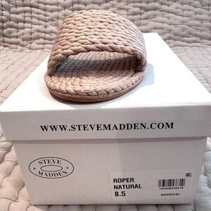 Steve Madden Beige Braided Slide Sandals (NEW)